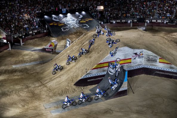Tom Pages of France performs during the finals at the Red Bull X-fighters in Madrid, Spain on June 24, 2016. // Predrag Vuckovic/Red Bull Content Pool // P-20160625-00399 // Usage for editorial use only // Please go to www.redbullcontentpool.com for further information. //